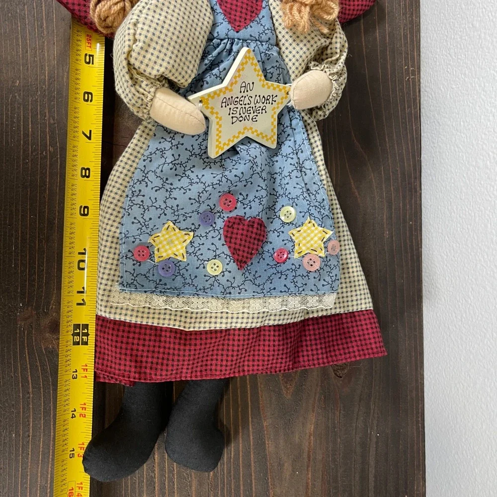 Vintage‎ House of Lloyd Country Cloth Angel With Plaid Dress Holding a Star - Picture 8 of 9